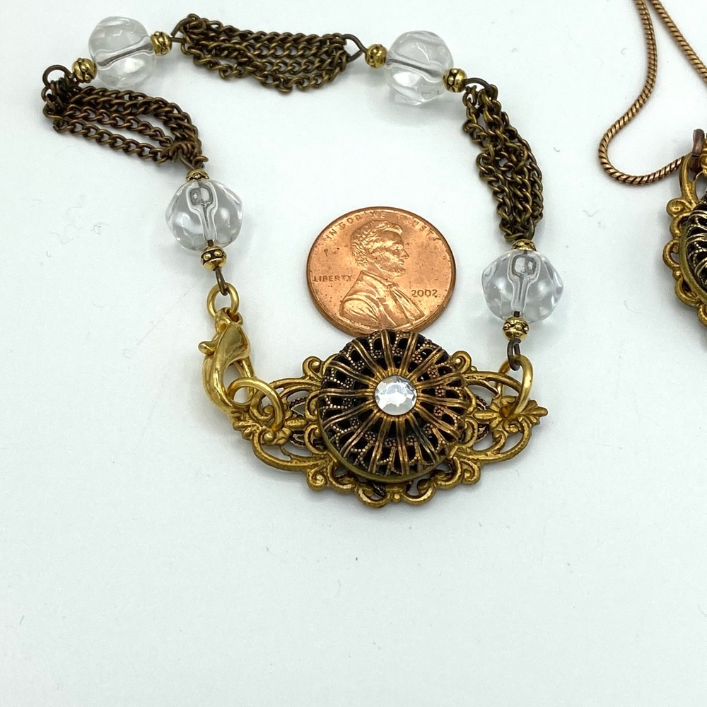 Bridgerton Inspired Jewelry Victorian necklace Earrings Bracelet Set - Picture 11 of 16